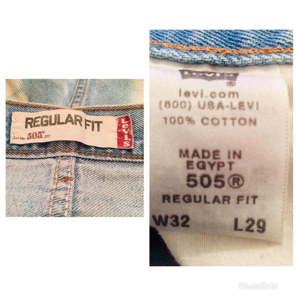 Levis 505 Regular Fit Destroy Denim Jeans 32 - Picture 8 of 8